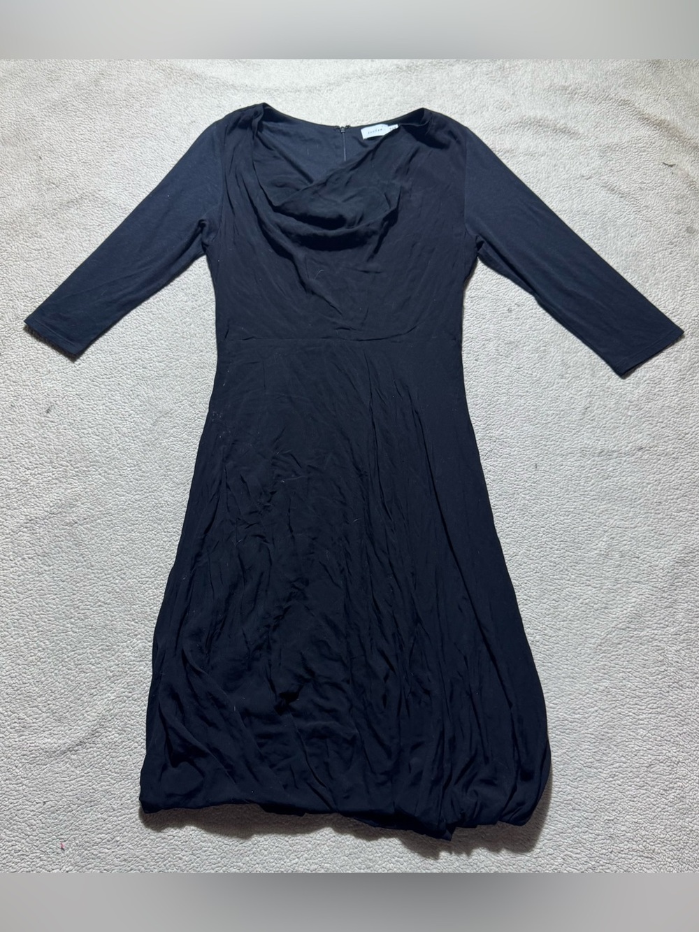 Jigsaw Dress Womens 8 Cowl Neck Cinch Hem 1/2 Sleeve Pencil Back Zip Lined